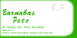 barnabas pete business card