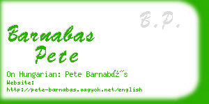 barnabas pete business card